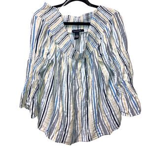 Ashley Stewart Stripe off the shoulder Top